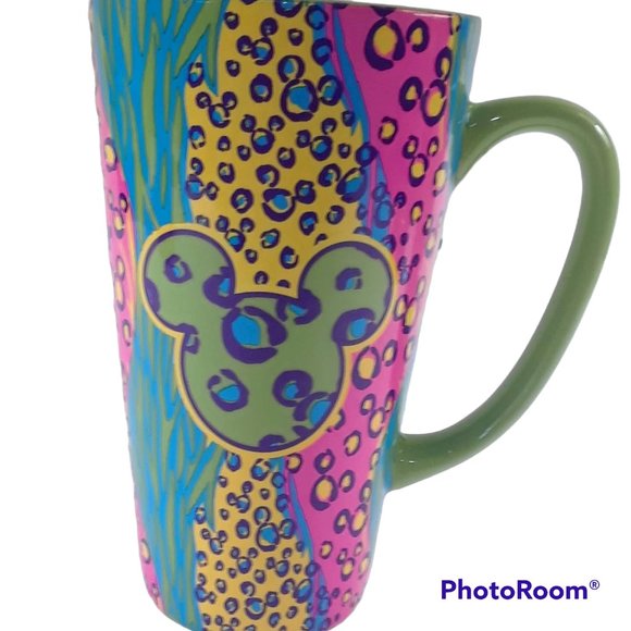 Disney Other - Disney Parks Neon Retro Mickey Mouse Animal Print Mug